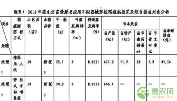 防控稻瘟病效果及綜合效益對(duì)比分析