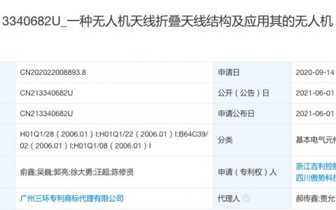 吉利獲無(wú)人機(jī)天線專利授權(quán)(吉利布局無(wú)人機(jī)行業(yè))